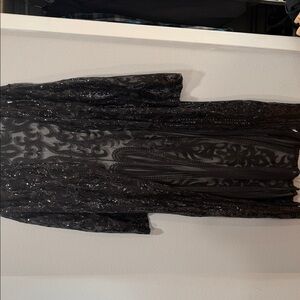 Elegant Black Sequin Duster